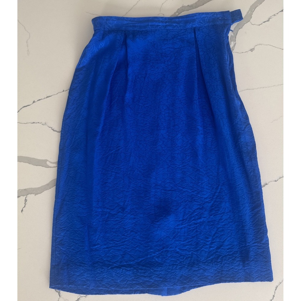 Vintage 100% Silk Royal Blue Ski Skirt (Missing Loose Button)